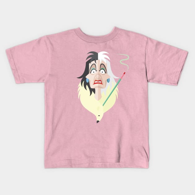 Cruella Deville Kids T-Shirt by AJIllustrates